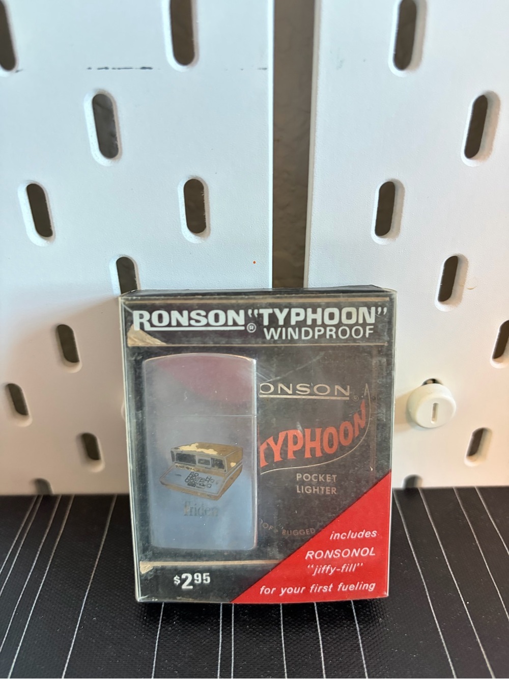 Vintage Ronson Typhoon Windproof Pocket Lighter Original Box No. 11302